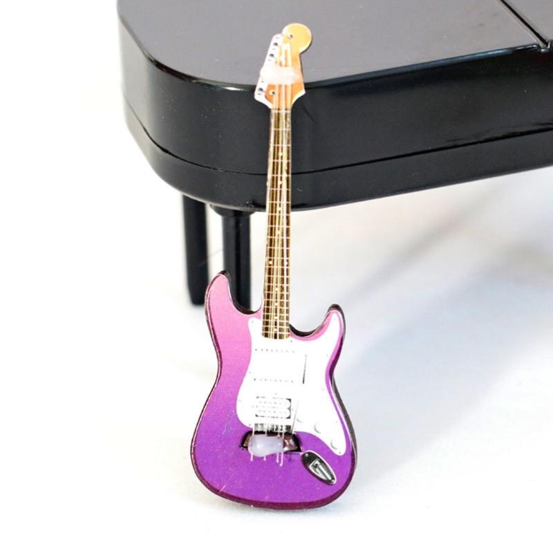 1:12 Dollhouse Miniature Instrument Guitar Model Decorative Ornament Crafts Household for Children Girls Boys Wedding
