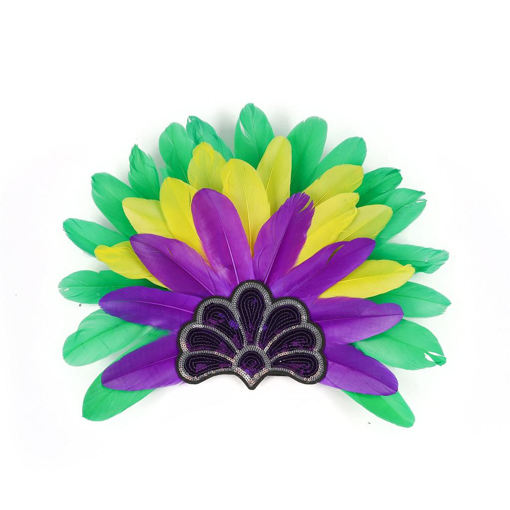Feather Flapper Headbands Mardi Gras Prom Dancer Headpiece for Party Carnivals Celebrations Headwear Hair Styling