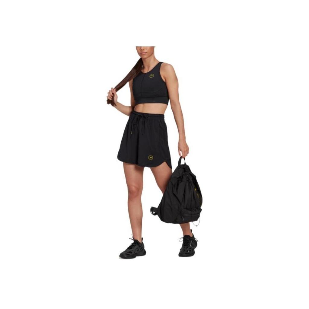 Adidas Stella McCartney Tpr Crop Solid Color Hollow Logo Patch Pullover Sports Vest Women Tops Black HI6030