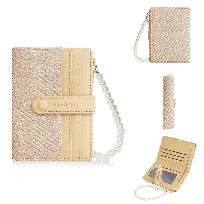 

Baellerry Модный мини-картхолдер для мужчин женщин, отделение для водительского удостоверения, банковских карт, повседневный кошелек, кошелек на молнии 12*10*2cm бежевый