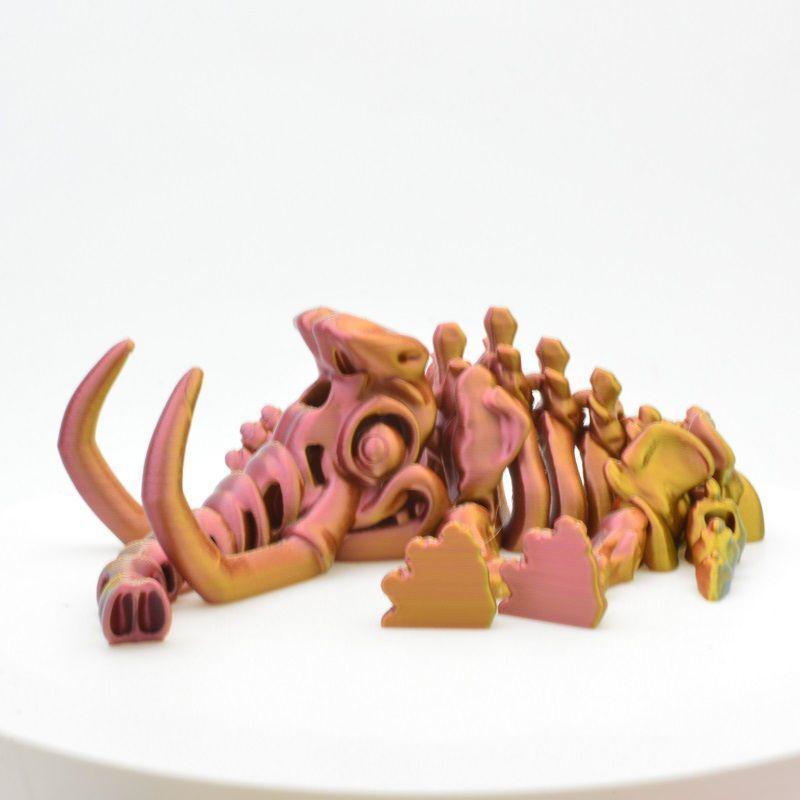 3D Printed Adorable Movable Mammoth Cartoon Skeleton Toy