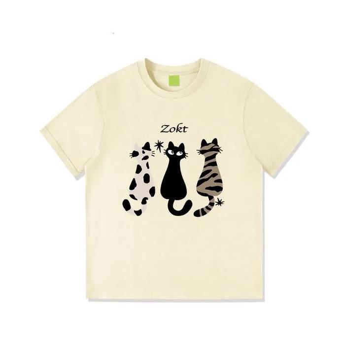 

Women s 100% Cotton Grey Cartoon Short-Sleeve T-shirt - Loose, Trendy Summer Design (Unisex). 3XL 156-170 jin