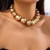 Accessories, Exaggerated Round Punk Collar Collarbone Chain, Hot Selling Geometric Bead Necklace Women's Beads