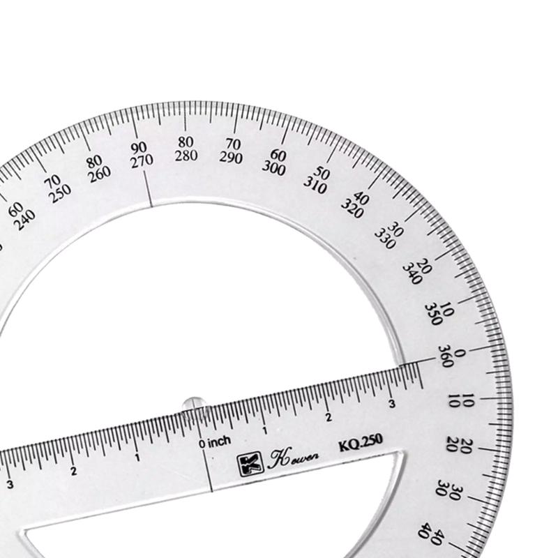 25cm Strumento di Misura Matematico in Plastica Squadretta Circolare Squadretta Matematica Squadretta Rotonda Righello