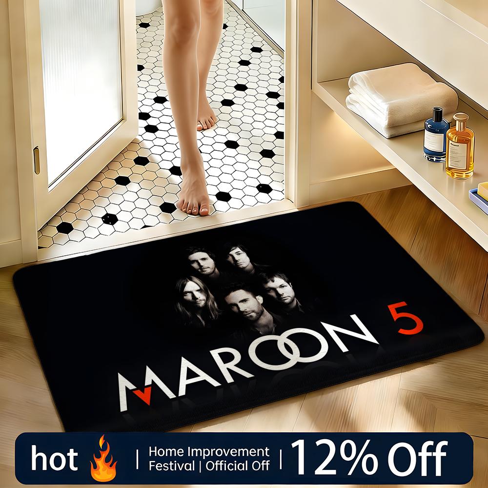 Soft Absorbent Non-Slip Rug Band Maroon 5 Floor Mat Home Decor Doormat Bedroom Floor Mat Shower Carpet 40x60cm