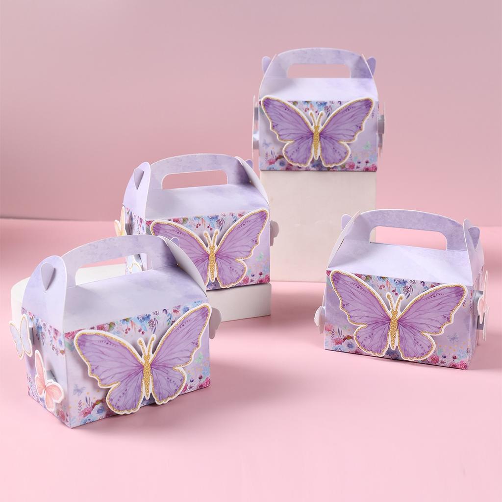 Butterfly Party Suitcase Candy Gifts Bags Biscuit Packing Bag Happy Birthday Party Decor Kids Baby Shower Girl ButterflySupplies