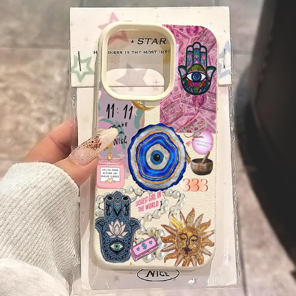 Hamsa Hand Böser Blick Collage Handyhülle Für iPhone 17 16 15 14 13 12 11 Pro Max 13 Mini 16e 17 Air Weiche Hülle Coque