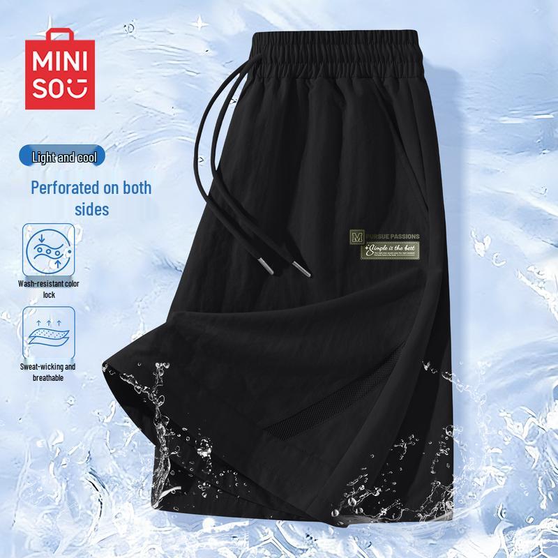MINISO Men s Quick-Dry Ice Silk Cooling Sports Shorts 3XL