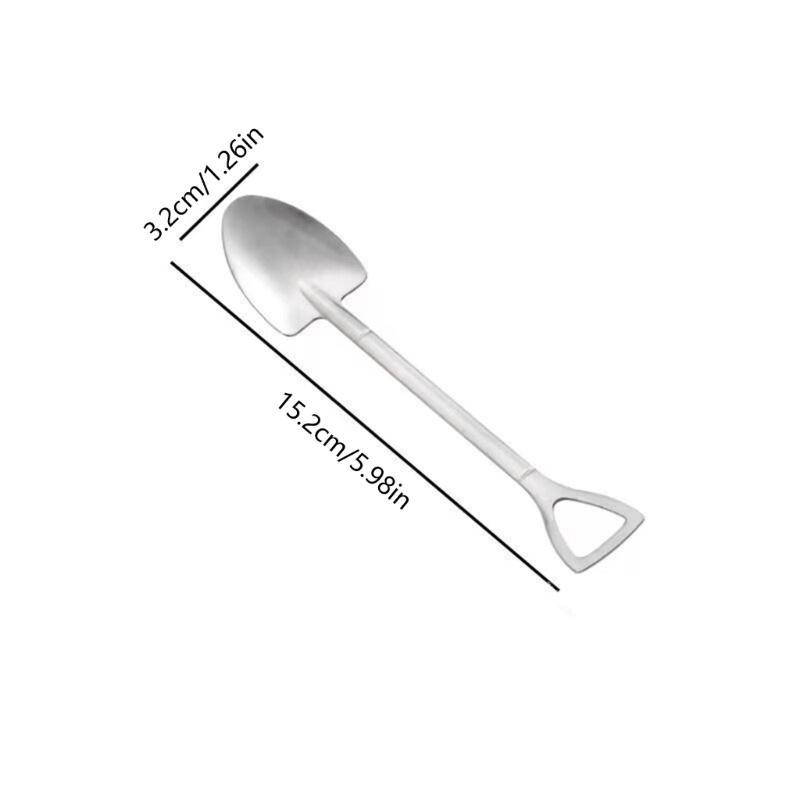  Coffee Spoons Cutlery Steel Shovel Ice Cream Spoon Convenient Utensils for Coffee