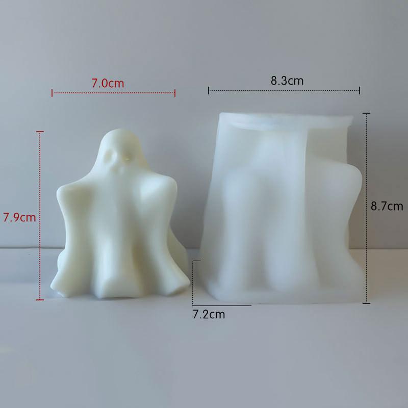 Diy Ghost Candle Silicone Mold Aromatherapy Candle Plaster Handmade Soap Mould Epoxy Craft Casting Tools For Halloween Decoratio