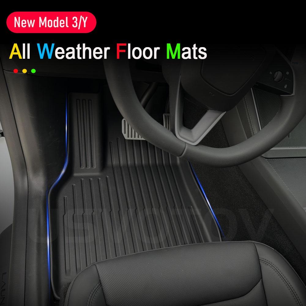 Car Trunk Mat For Tesla Model Y 2025 2026 Juniper TPE Floor Mats & Cargo Liner All Weather Trunk Mats Floor Liner Backrest Mats