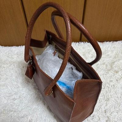 POLO RALPH LAUREN All-Leather Brown Tote Bag Charm Pony Embossed Authentic