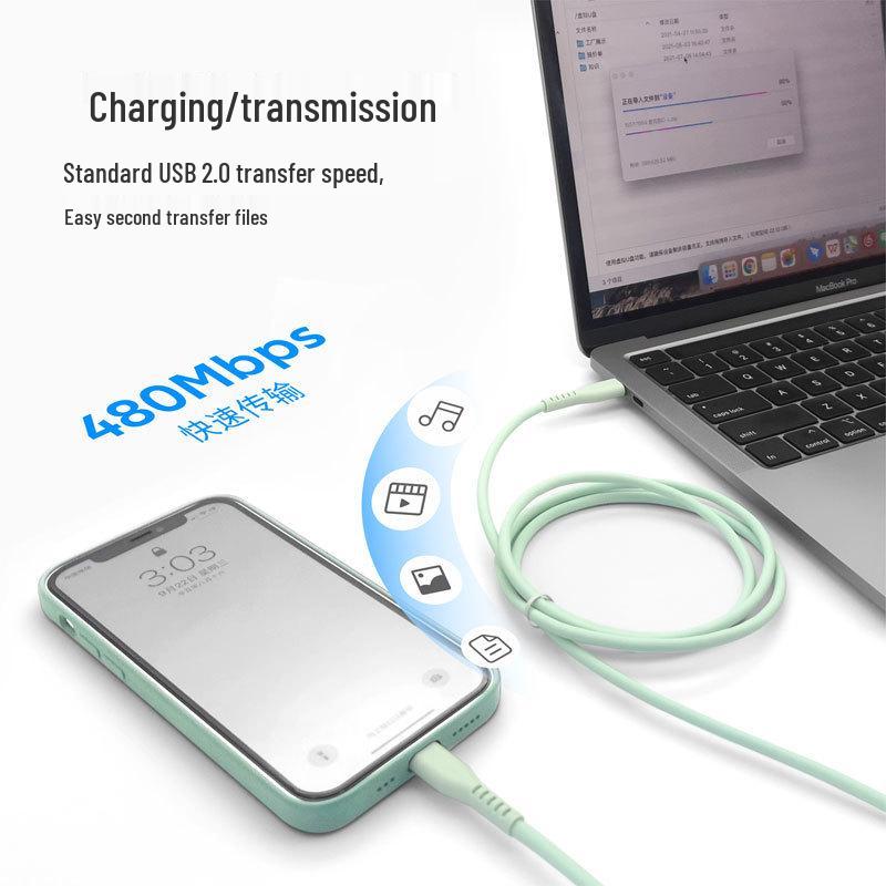 MFi Certified Ultra-Soft Silicone 1m Fast Charging Type-C Cable for iPhone 14