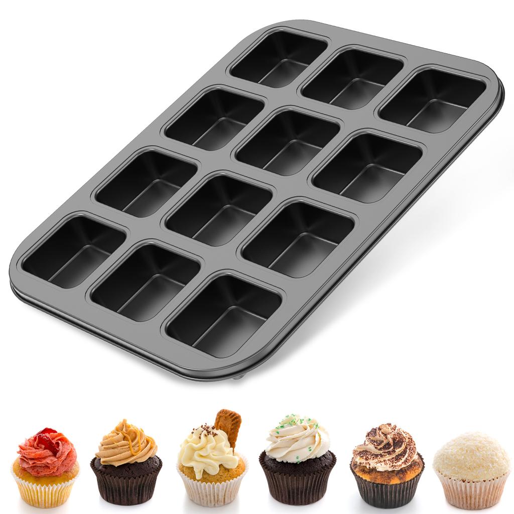 12 Cavity Muffin Cupcake Pan Mini Cheesecake Cake Mold Baking Pan Carbon Steel Non Stick Bakeware Biscuit Pans Muffin Tin Tray