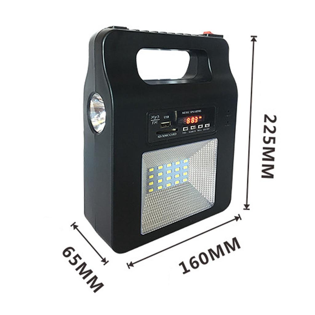 5W USB Charger Home System Solar Power Panel Generator Kit FM bluetooth Speaker with 6V 3 LED Bulbs Light Outdoor Lighting