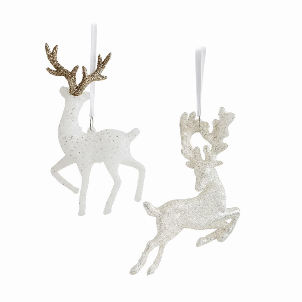 Exquisite PPS Weihnachtsbaumdekoration Weiß Champagner Rentier Hängender Rentier Anhänger Frohes Neues Jahr Weihnachten Deko