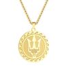 Kinitial Poseidon Unisex ketting Griekse God van de Zee, Medaillon Ketting, Verfijnde Drietand Talisman ketting
