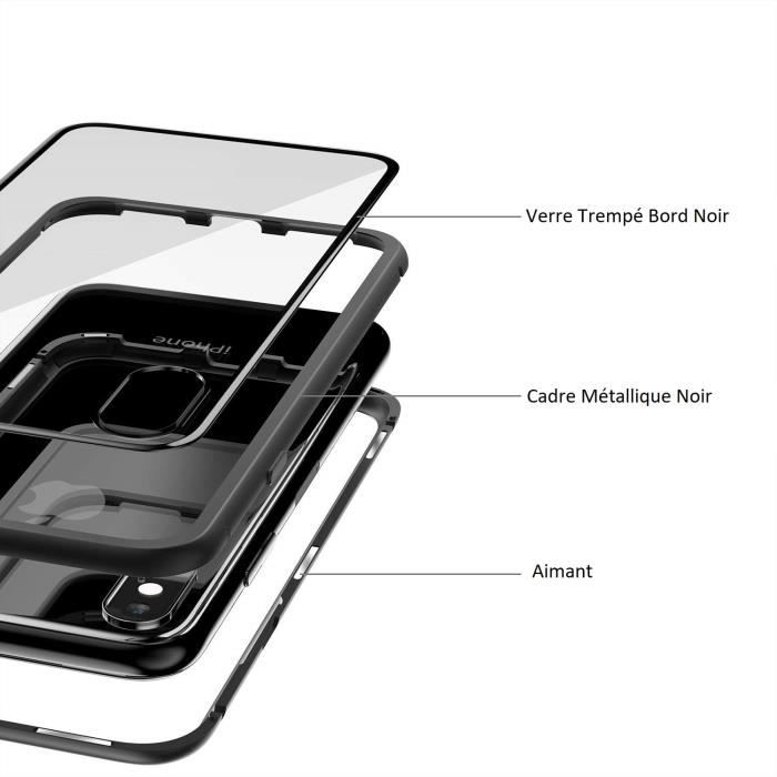 Magnetic Case - Phonillico® - iPhone X - Tempered Glass - Screen Protector - Scratch Resistant