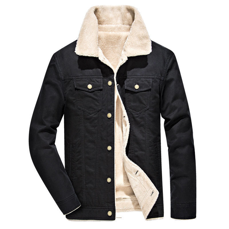 

New Autumn and Winter Thick Collar Fashionable Jacket Cotton Jacket for Men M
