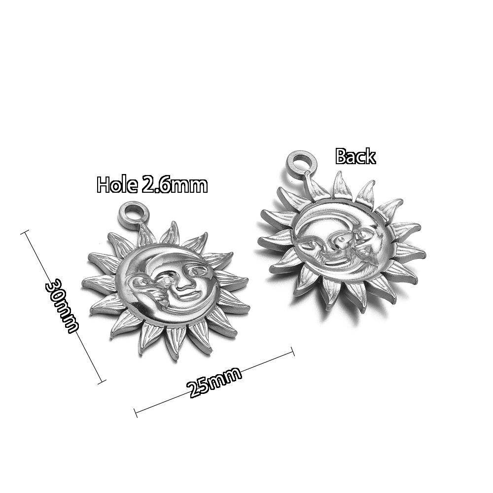 5Pcs Stainles Steel Face Sun Flower Gold Charms for DIY Hiphop Necklace Pendants Supplies Jewelry Findings Women Earrings Making
