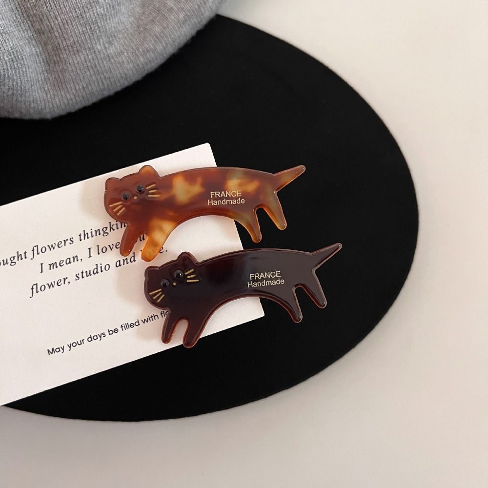 Kitten Cat Shaped Hair Clip Acetic Acid Cute Side Clip Creative Animals Hairpin  Vacation