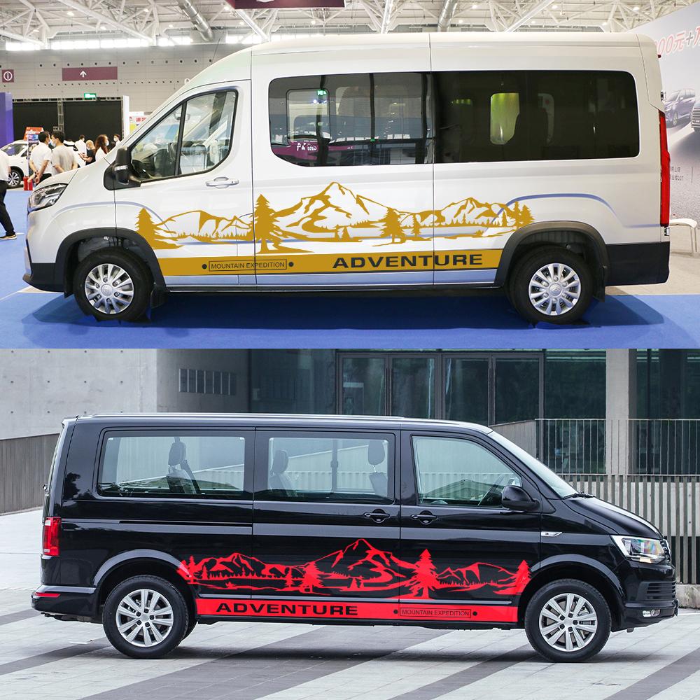 4Pcs/Lot Car Stickers Motorhome Camper Van For Volkswagen VW Transporter T4 T5 T6 Multivan Caravelle DIY Decals Accessories