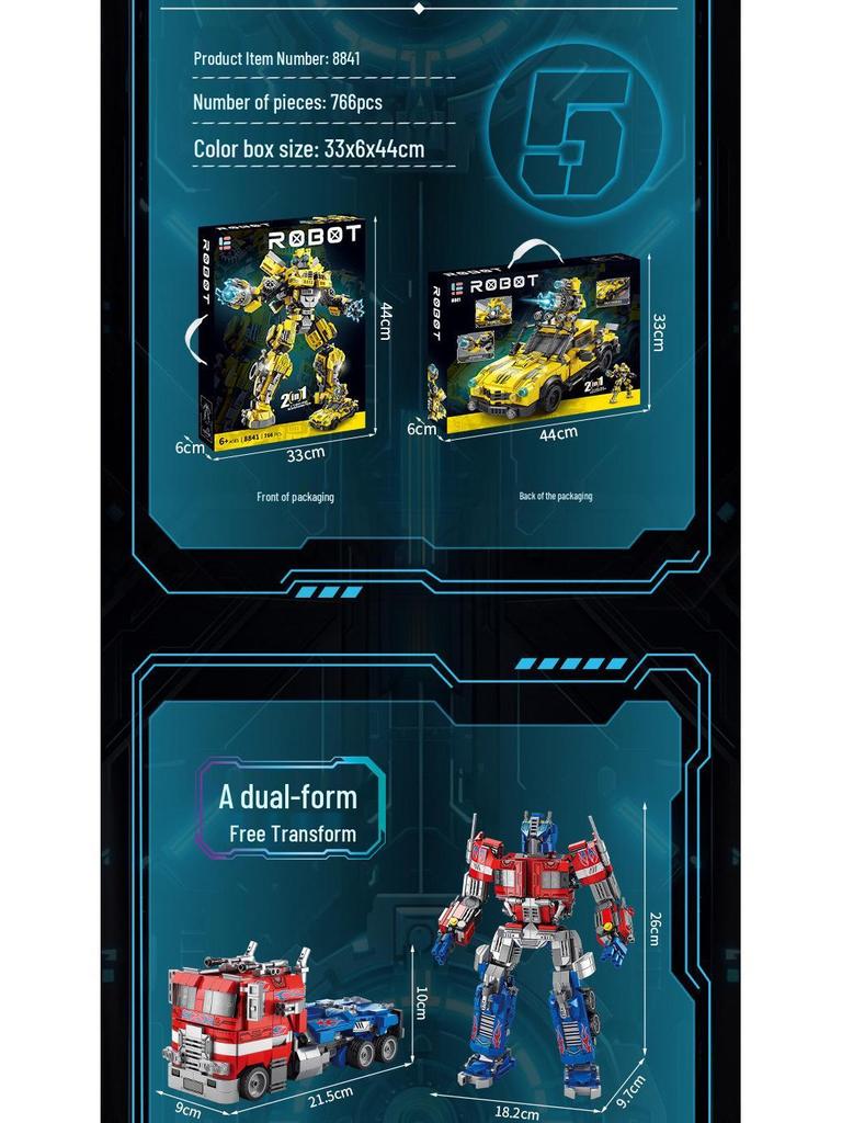 LEGO-Compatible Transformers Mech Warrior King Kong Construction Vehicle Building Blocks Toy for Kids