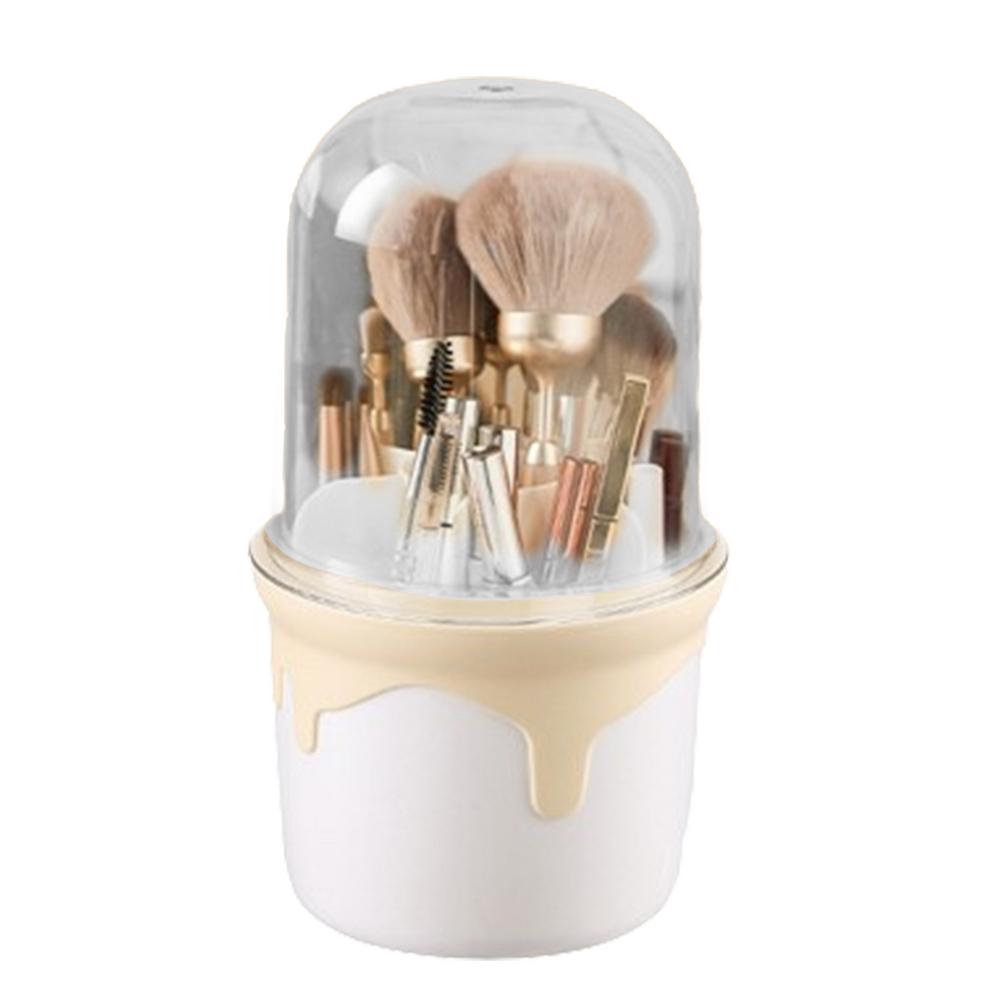 Cosmetic Brushes Holder 360 Degree Rotation Makeup Brush Storage Tube Cosmetic Tools Storage Cup Rotating Paint Brush Holder
