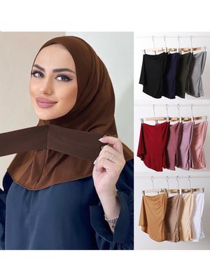 Klassischer Islam Damen Konfektionsware Druckknopf Hijabs für Frau Vollständige Kopfbedeckung Kopftücher Schal Turban Mützen Turbante Mujer