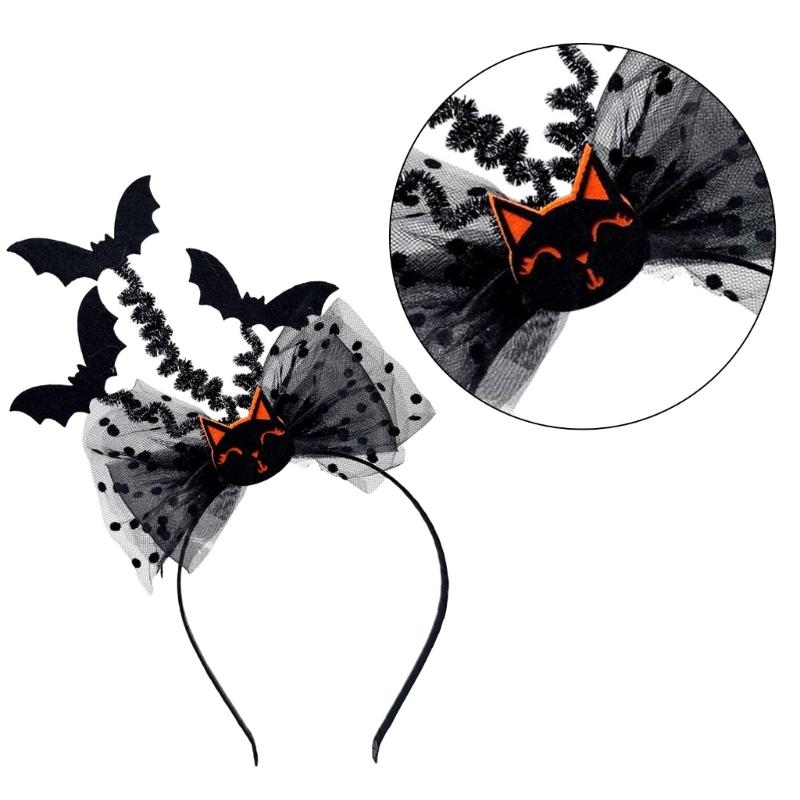 Gothic Bat Devil Hairband Soft Elastic Headwear Hair Hoop For Costume Event Themed Gatherings