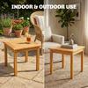 Coffee Table Fully Assembled Patio Side Table Slatted Top Solid Acacia Wood For Indoor Outdoor Natural Wood