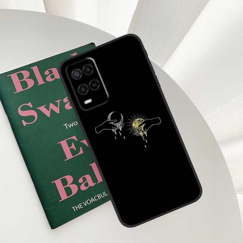 Sun Moon Case For Oppo A15 A16 A17 A52 A72 A76 A96 A54 A74 A94 A54S A57S A58 A78 A98 A57 A77 Cover