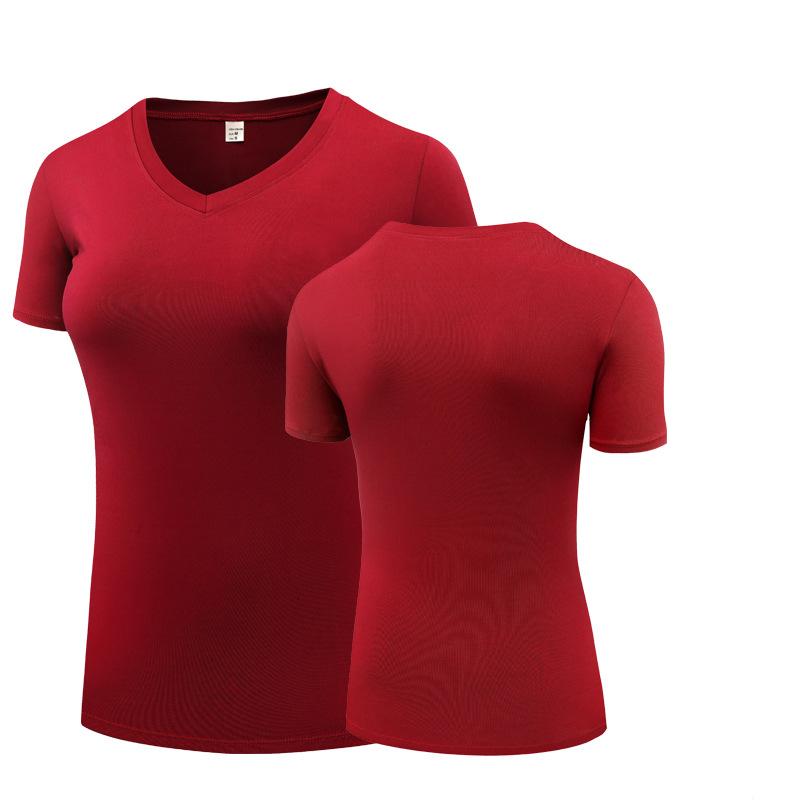 

Женские футболки для фитнеса, быстросохнущие эластичные спортивные блузки для йоги с короткими рукавами, колготки, топы для бега в тренажерном зале 4XL красный