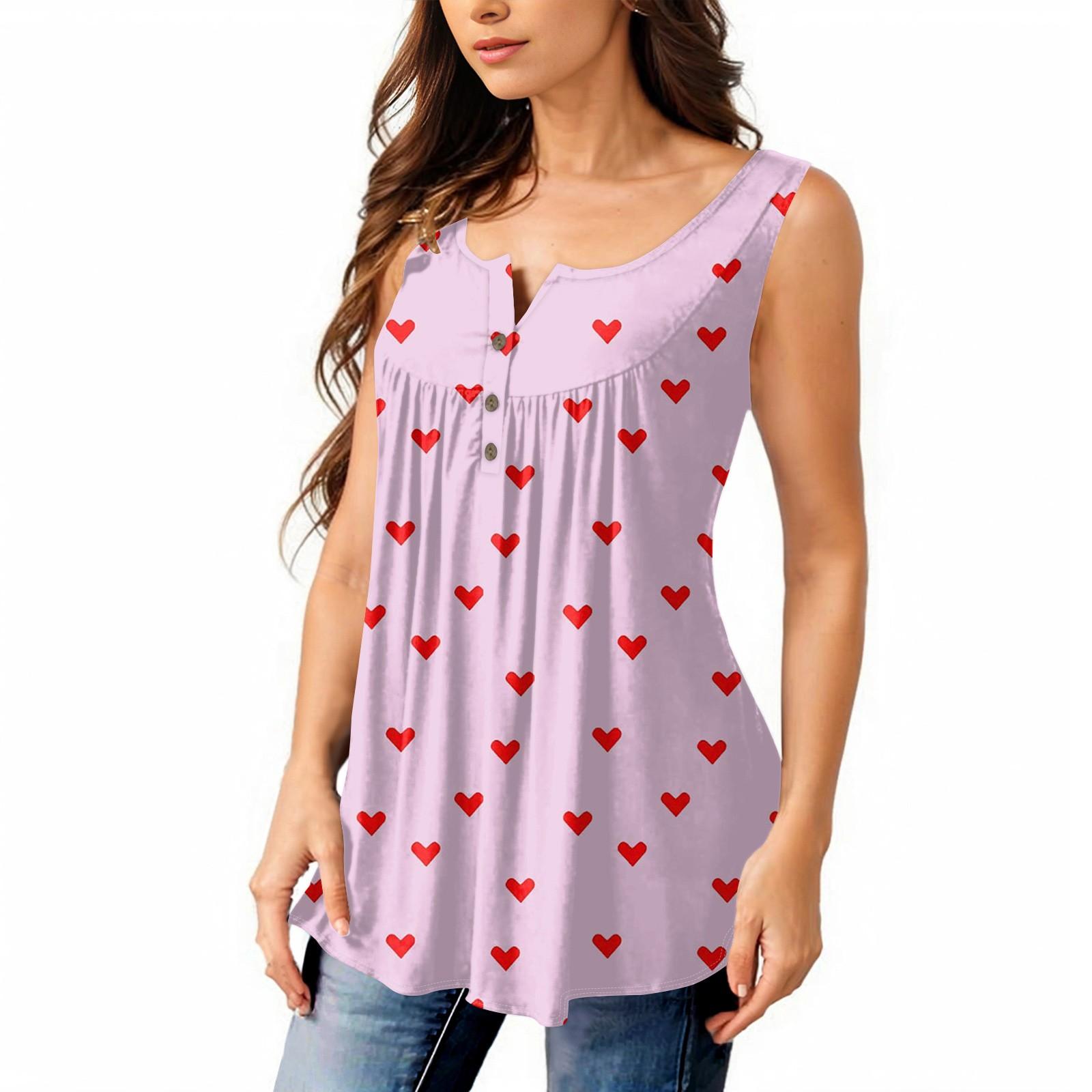 

Женская мода плиссированная безрукавка повседневная футболка жилет топ на пуговицах XXXXXL розовый