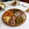 Houten Serveerplateau Verdeeld 8 Vakken Snack Dessert Schaal Voedselveilig Rond Serveerbord voor Hapjes Noten Dips Picknick Kamperen