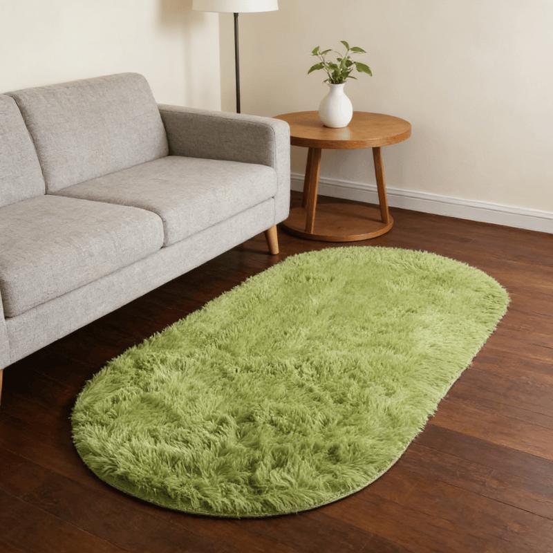 Rainbow Plush Carpet Oval Fluffy Rug For Girl Bedroom Long Pile Soft Beside Mat Large Area Rug Living Room Shaggy Kids Playroom Mat