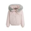 Big fur collar hooded padded jacket women's new winter woolen top small padded warm padded jacket women