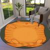 1pc Fluffy Orange Cat Round Carpet, Made of Polyester,Office Chairs, Living Rooms, Or Bedrooms, a Cool Rug for The Living Room.ydt26091