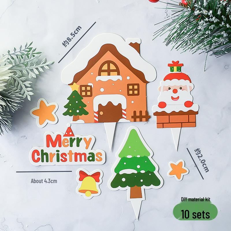 Popular Soft Glue Christmas Cake Ornaments: Santa Claus & Snowman Inserts for Holiday Party Desserts