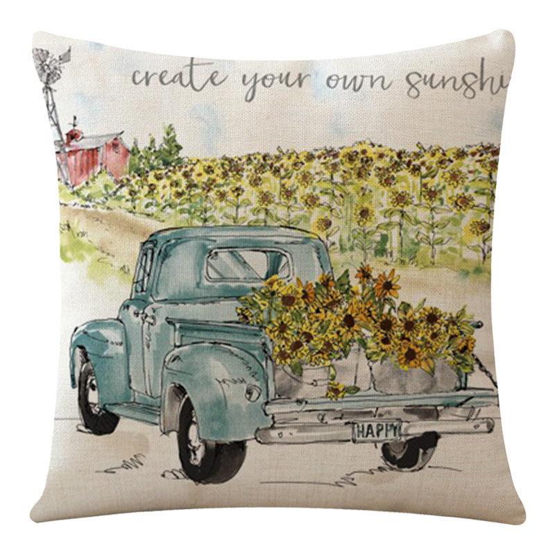 Kissenbezug Nordisch Ins Kissen Sommer Gelb Zitrone Quadratischer Druck Kissenbezug Kissen