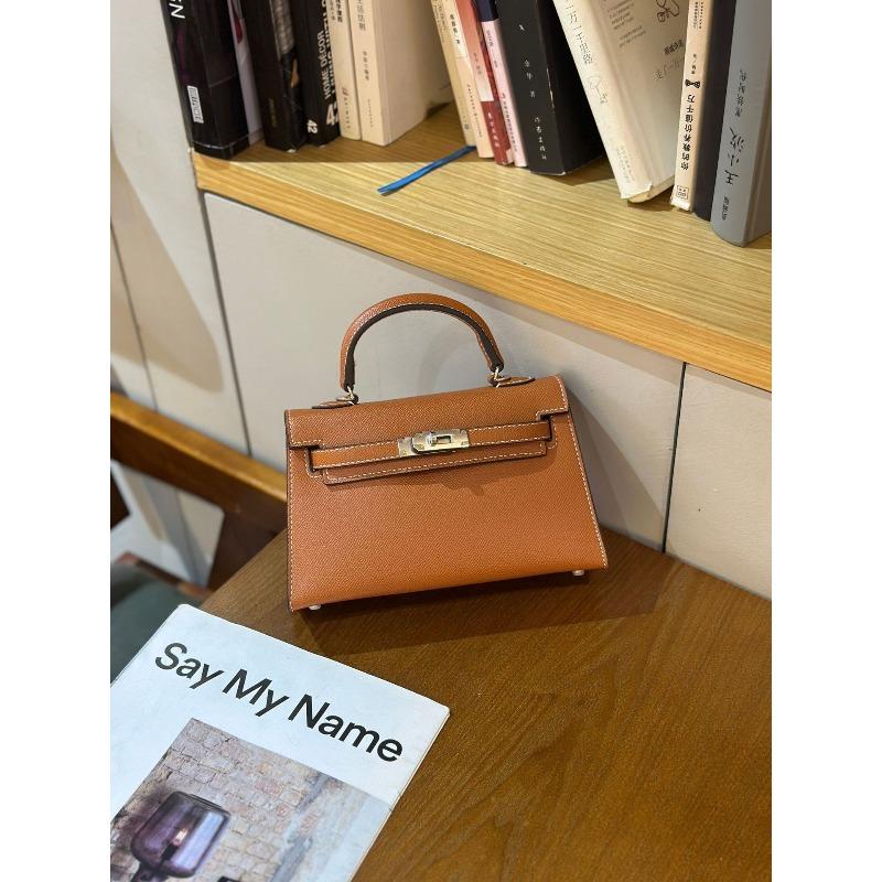 New trendy second-generation mini Kelly bag shoulder messenger bag niche contrasting handbag