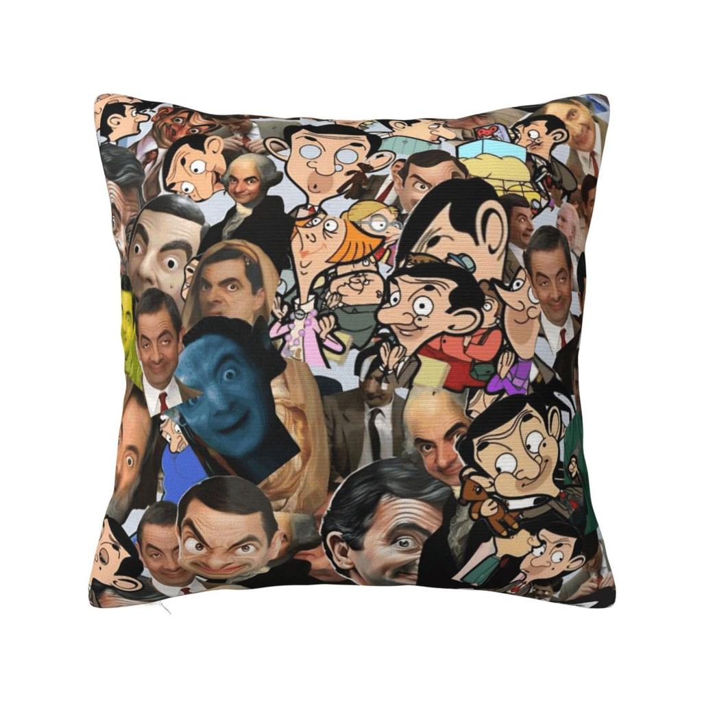 Cartoon Mr. Bean Rowan Atkinson Comedian Pillow Cover Cushion Cover Soft Pillow Case Pillowcases For Wedding Party Home Decor