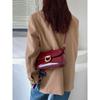 Retro Wino Czerwony Lakierowana Skóra Podpachowa Mała Kwadratowa Torebka Wysokiej Jakości Modna Tekstura Błyszcząca Torba na Ramię Damska Nowa Torba Crossbody