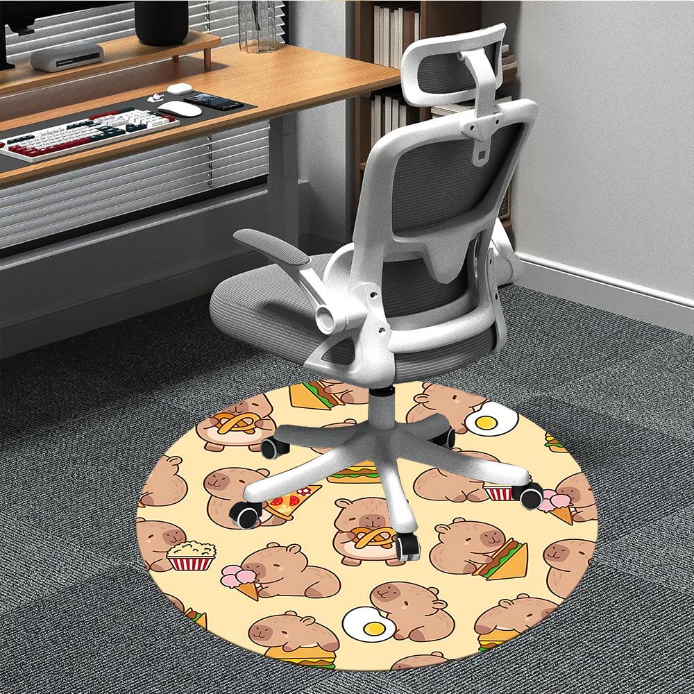 1pc Capoeira Office Round Area Rug, Under Office Chairs Bedroom Living Room Home Decor, Room Deco