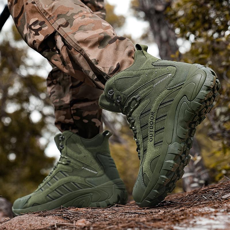 High-top Boots Men Shoes Comfortable Casual Outdoor Hiking Shoes Men Breathable Hiking Shoes Thick-soled Combat Boots men