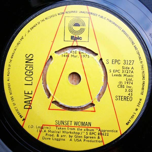 

7inch Record DAVE LOGGINS - Sunset Woman SEPC3127PROMO Epic 1974 UK Pop Used