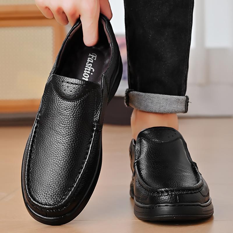 Fashion WAERTA Genuine Leather Shoes Men Loafers Soft Cow Leather Handmade Casual Shoes New Male Footwear Black Slip-on Zapatos Hombres
