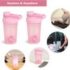 1/2 Stück 500ml Mixer Shaker Flasche mit Shakerkugel Plastik Protein Pulver Shakes Auslaufsichere Becher für Workout Fitness Gym Sport