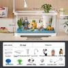 Goldfish Tank Desktop Aquarium with Filtration, Oxygenation, and Lid - Ecological Landscaping All-in-One for Living Room Household Use.
