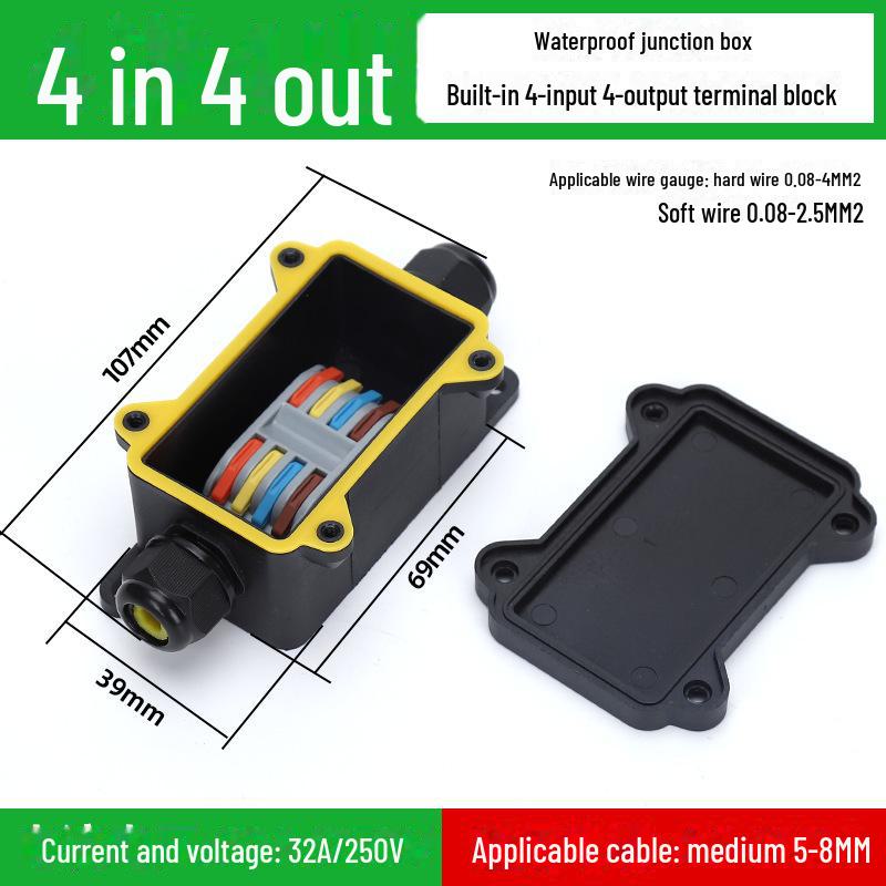 Waterproof Outdoor Quick Connector Terminal - 2/3/4 Core Rainproof Docking Plug